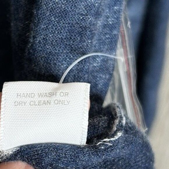 Kokun Cardigan Large Overdye Boxy Bamboo Cashmere Cardigan Blue Size L - Picture 5 of 6